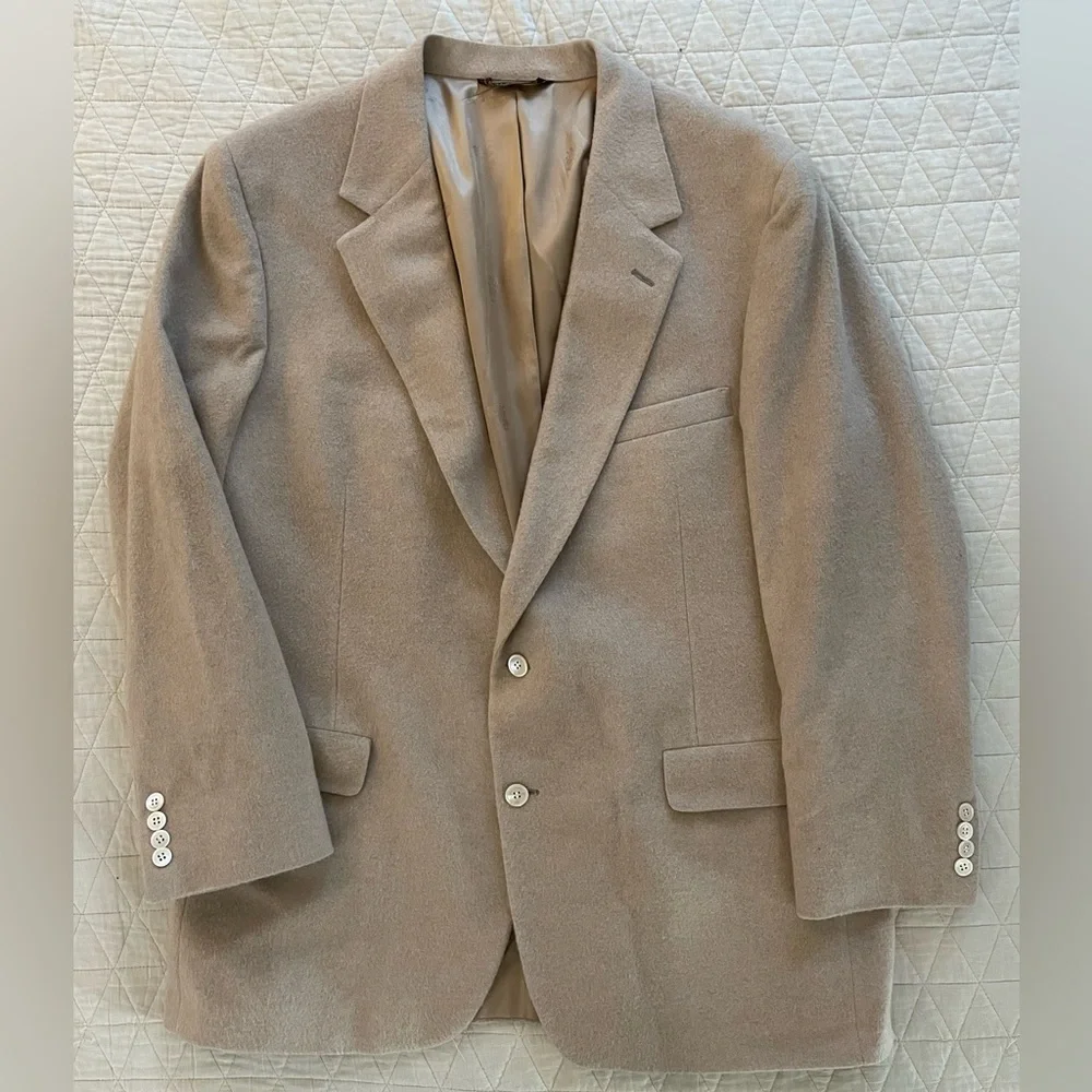 NORDSTROM‎ Vintage Thick Soft Pure Cashmere Jacket in Camel Size 44 L